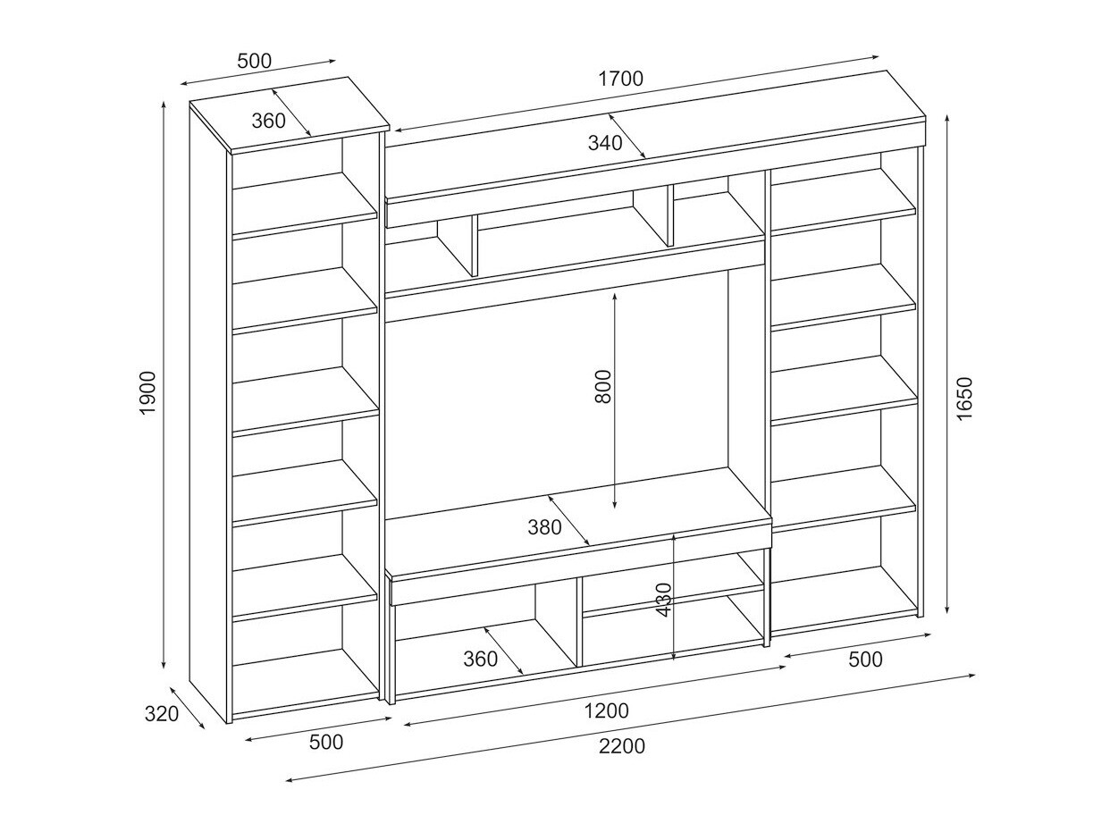 Wohnzimmer-Sets Lexington 125 (Sonoma Eichenholzoptik)