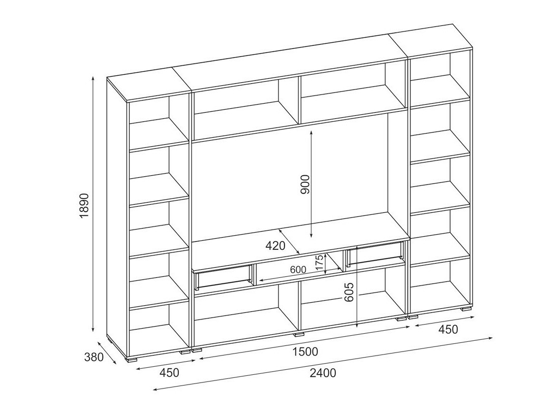 Wohnzimmer-Sets Lexington 130 (Eichenholzoptik Sonoma dunkel + Weiß glänzend)