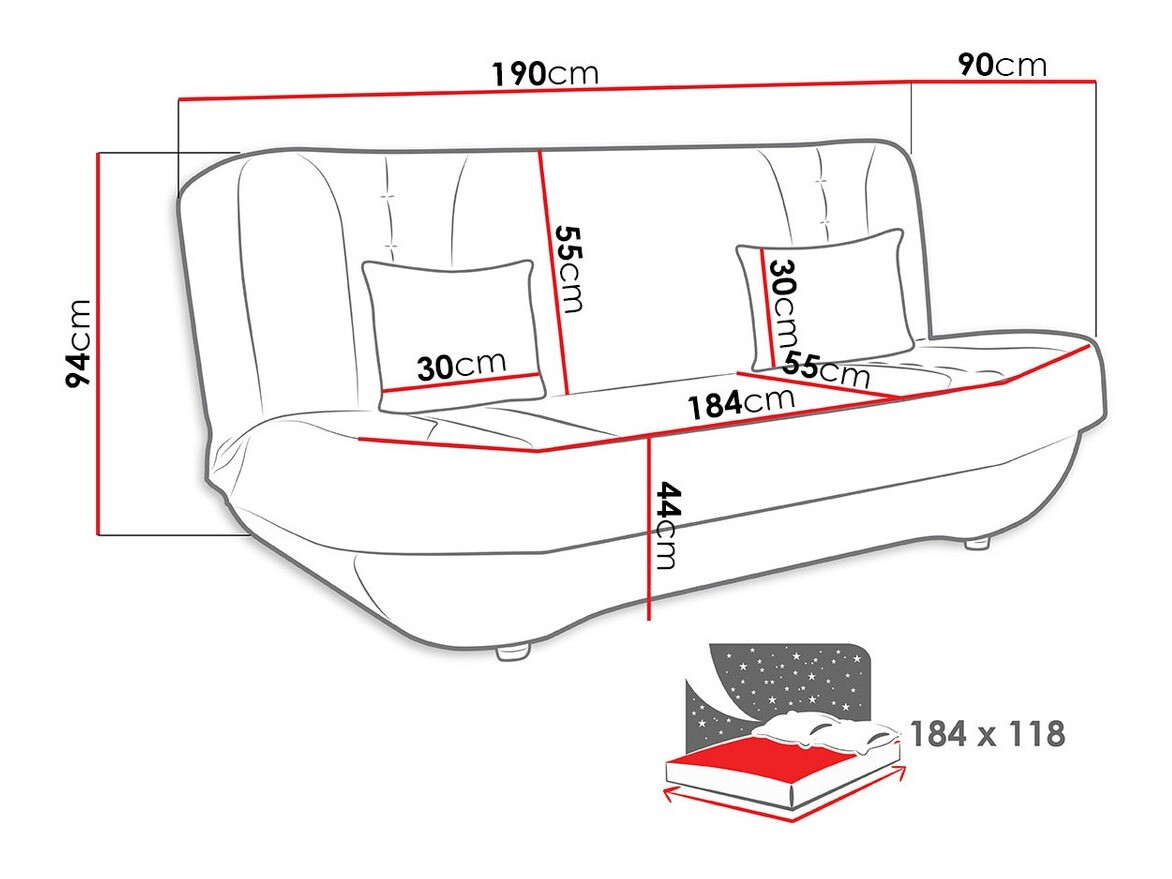 Schlafsofa Comfivo Cervus (Alova 04 + Alova 46)