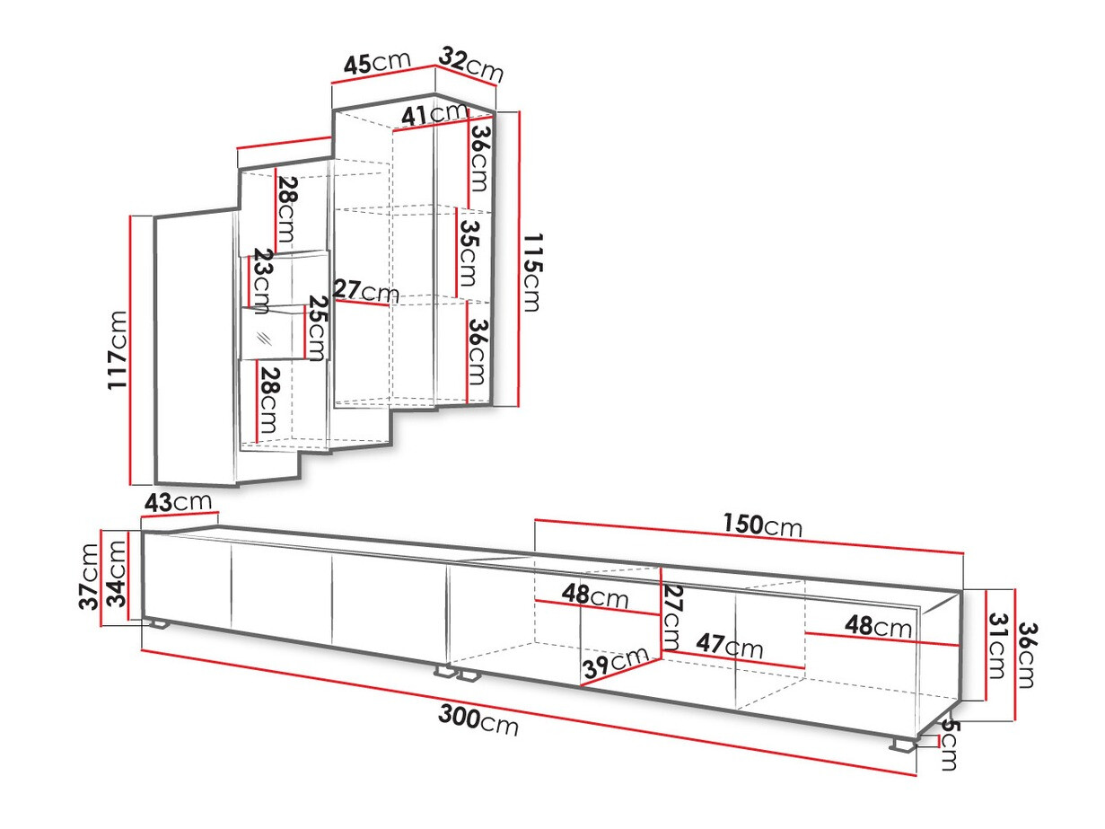 Wohnzimmer-Sets Tivdalu 133 (Schwarz + Schwarz glänzend)