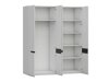 Kleiderschrank Austin B102 (Weiß + Weiß glänzend)