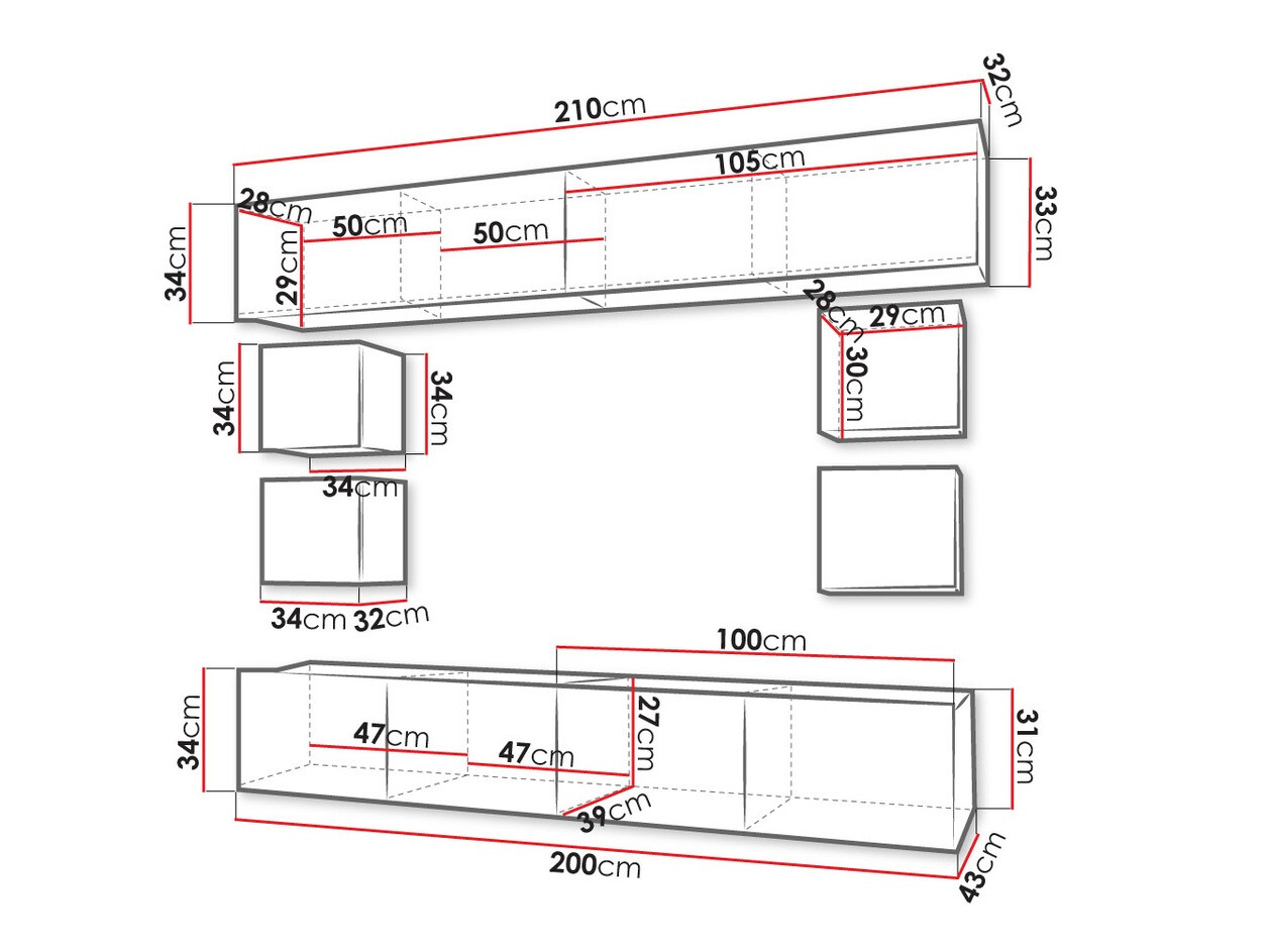 Wohnzimmer-Sets Tivdalu 134 (Schwarz + Schwarz glänzend)