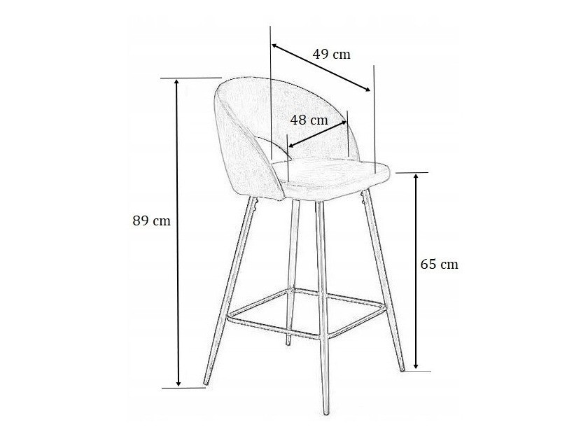 Barstuhl Houston 881 (Grau + Schwarz)