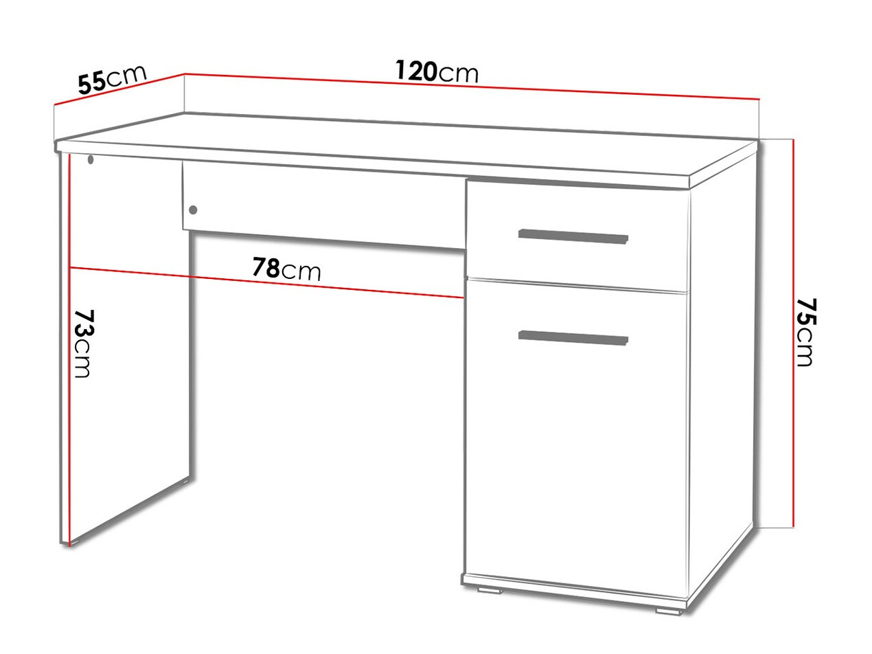 Bürotisch Cirveso 114 (Sonoma Eichenholzoptik)