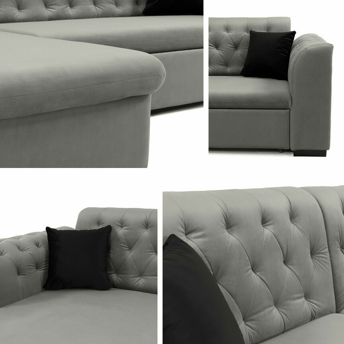 Chesterfield ecksofa Comfivo 252 (Magic Velvet 2216 + Senegal 818)