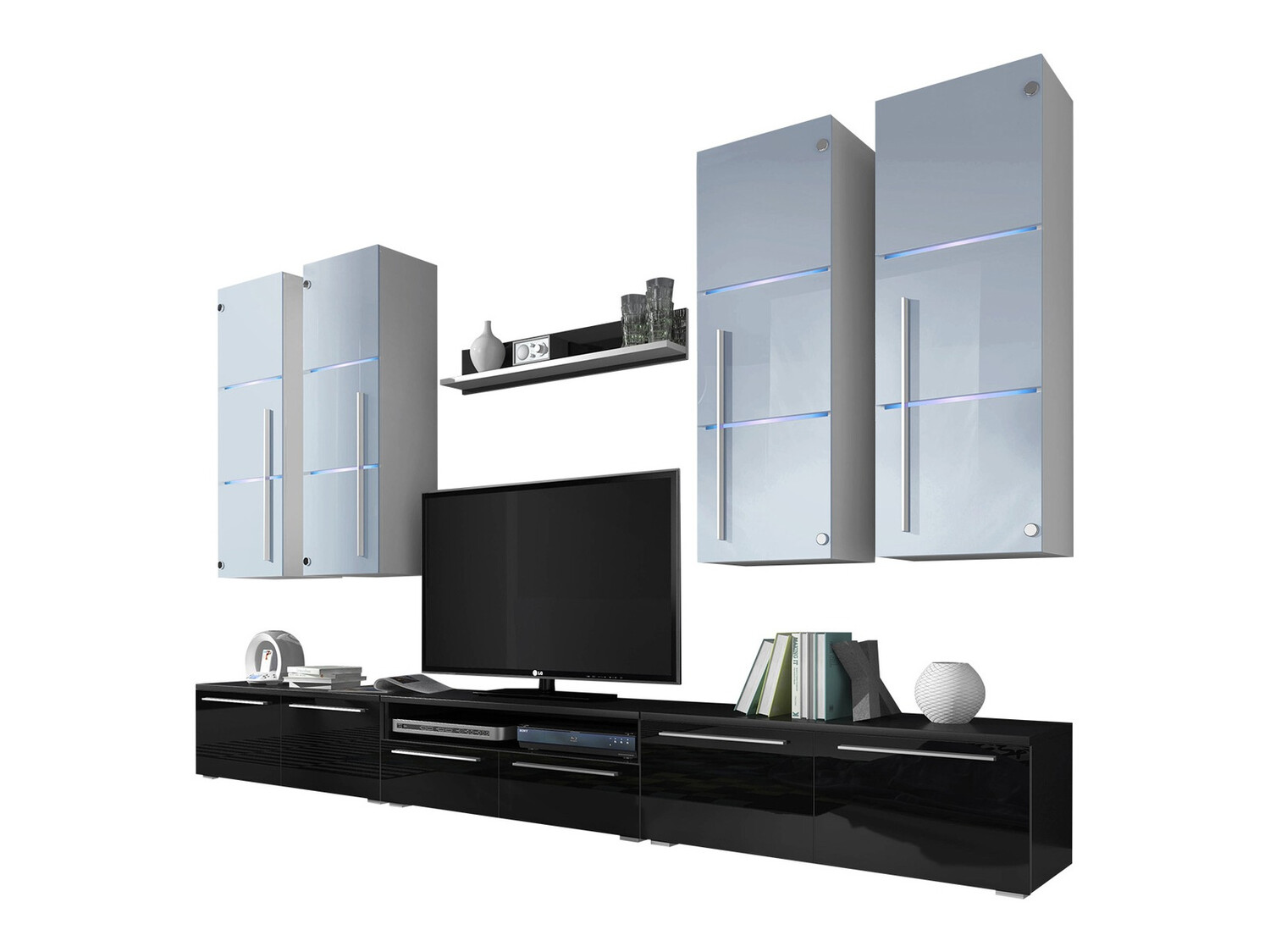 Wohnzimmer-Sets Flos (Schwarz + Schwarz glänzend)