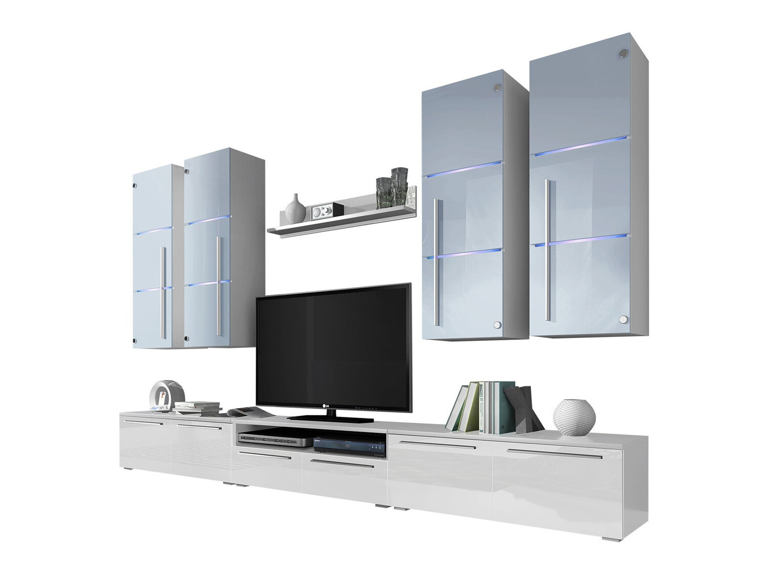 Wohnzimmer-Sets Flos (Weiß + Weiß glänzend)