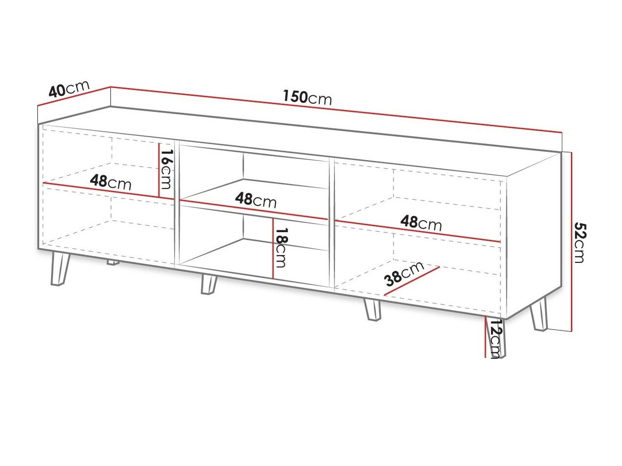 TV-Möbel Dicto (Weiß + Schwarz)
