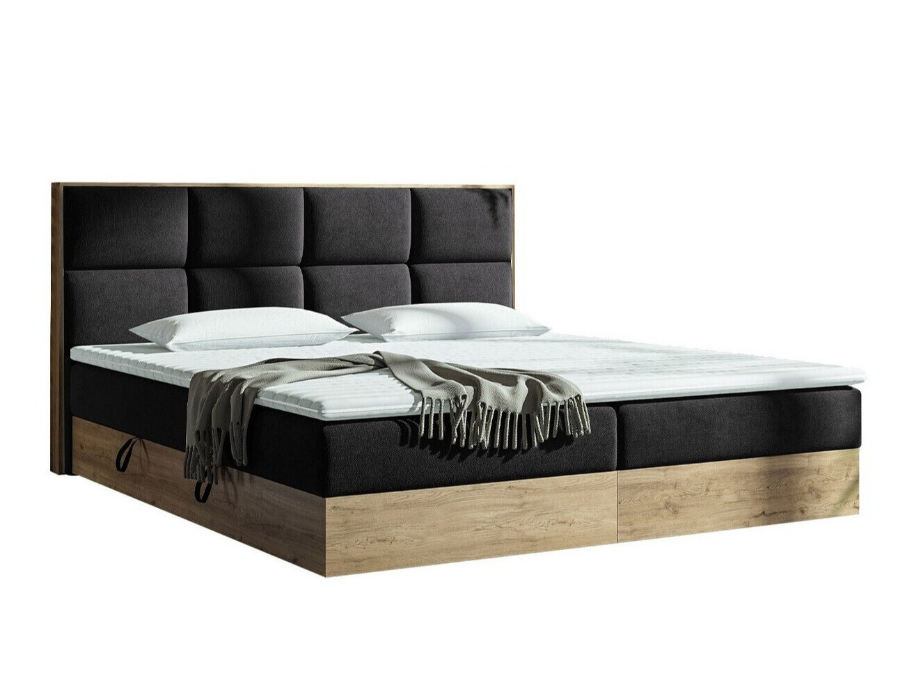 Boxspringbett ComfiDream 165 (Goldene Eichenholzoptik + Soro 100)