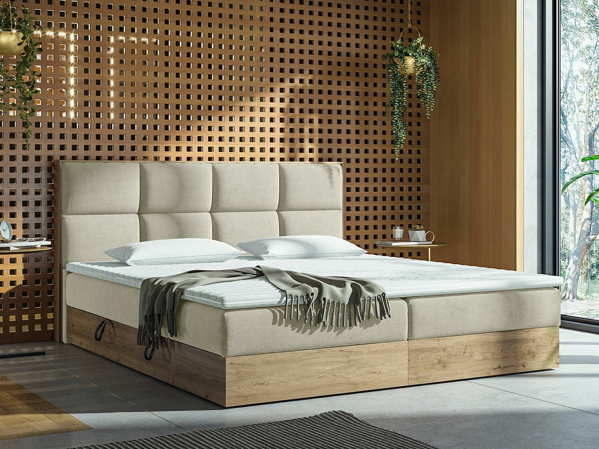 Boxspringbett ComfiDream 165 (Goldene Eichenholzoptik + Soro 21)