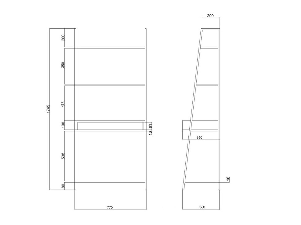 Bürotisch Norsica Sevferi 163 (Wildeichenholzoptik + Schwarz)