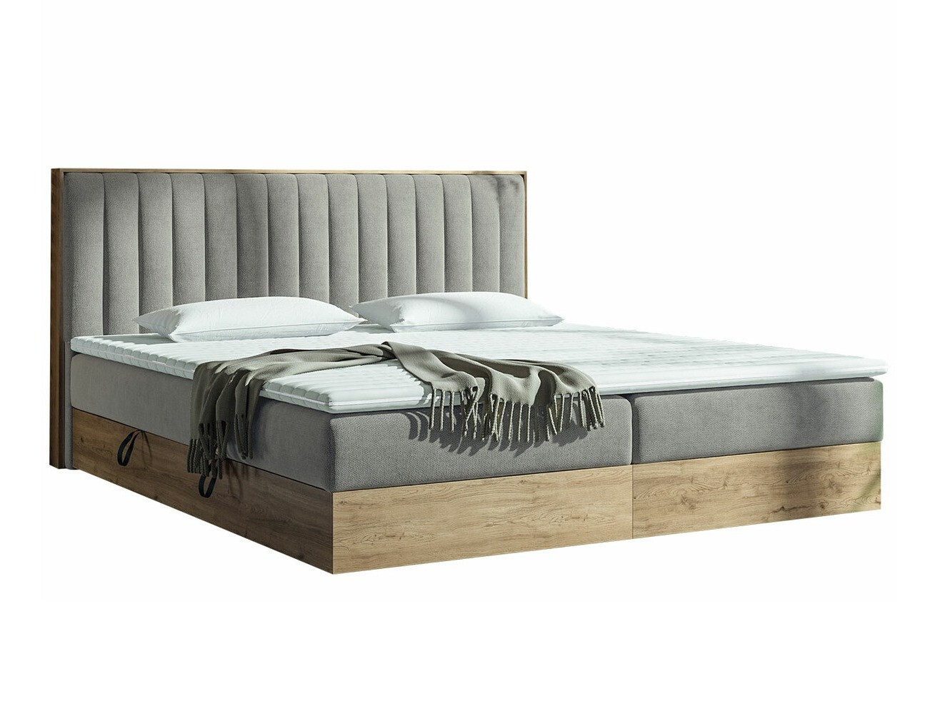 Boxspringbett ComfiDream 166 (Goldene Eichenholzoptik + Soro 90)