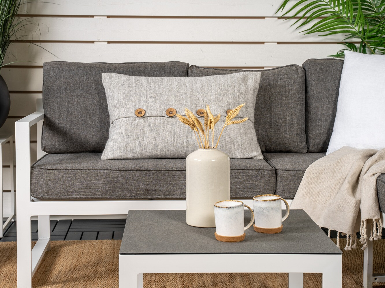 Gartenmöbel-Set Dallas 773 (Weiß + Grau)