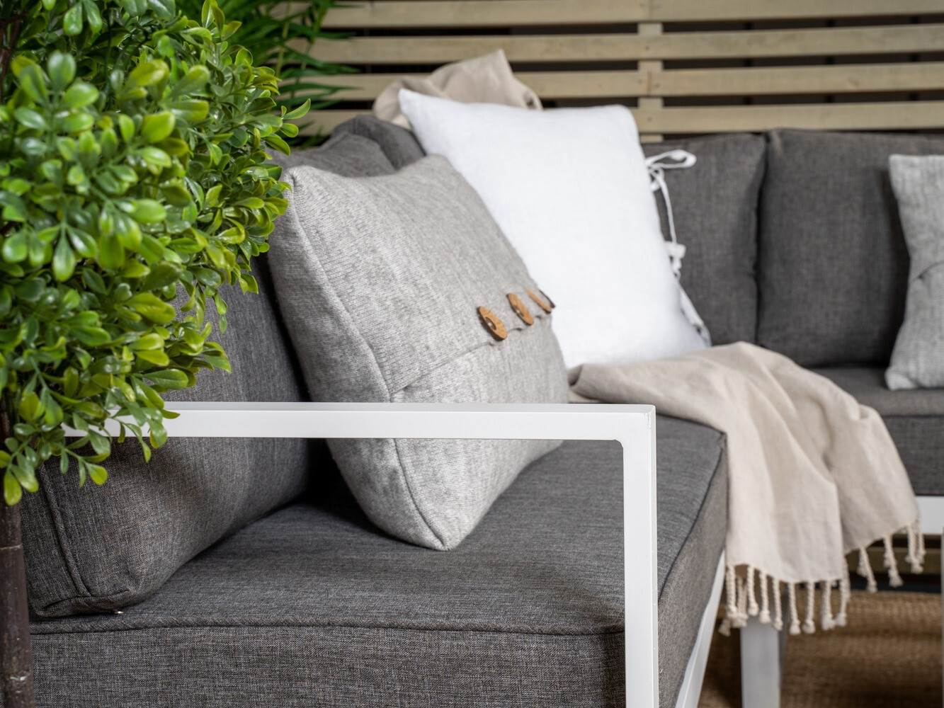 Gartenmöbel-Set Dallas 773 (Weiß + Grau)