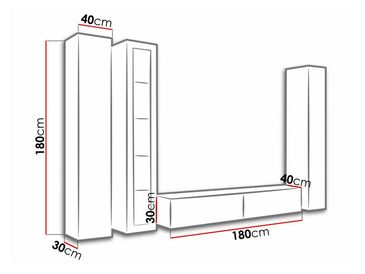 Wohnzimmer-Sets Venenou 101 (Weiß + Weiß glänzend)