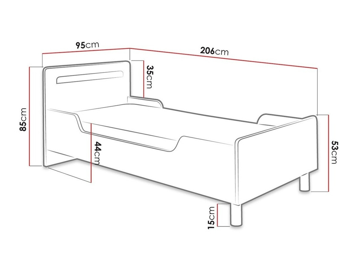 Bett Toledo B107 (Asche + Orange)