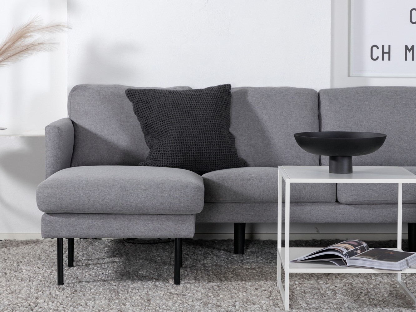 Ecksofa Fercame 102 (Grau + Schwarz)