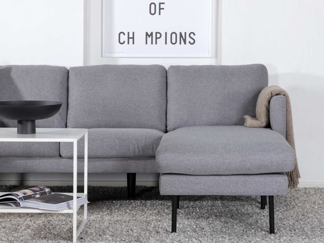 Ecksofa Fercame 102 (Grau + Schwarz)