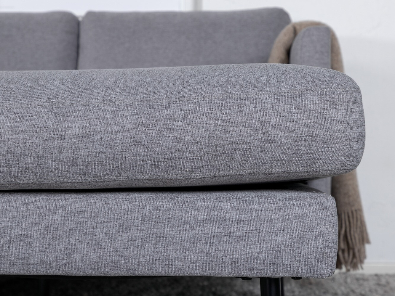 Ecksofa Fercame 102 (Grau + Schwarz)