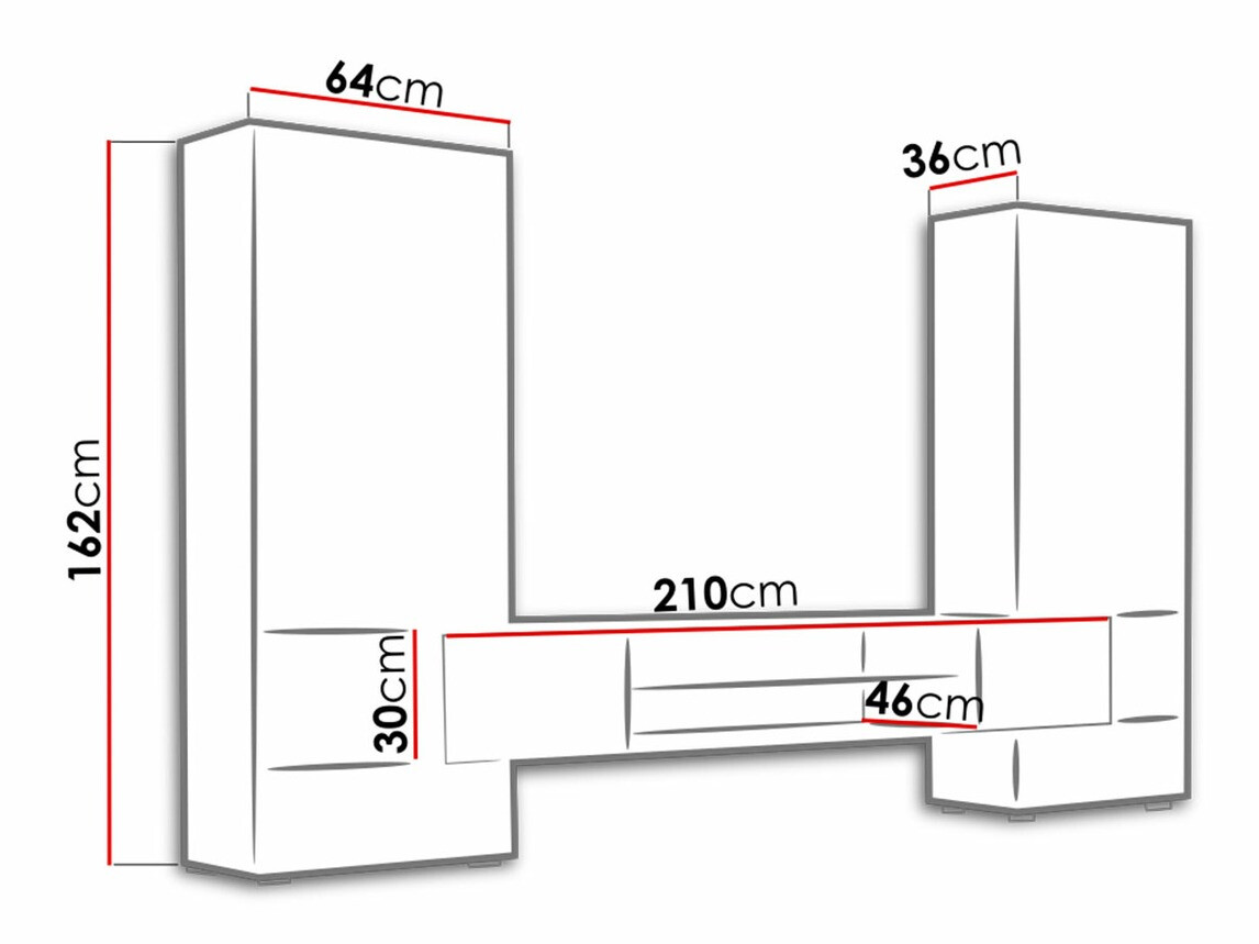 Wohnzimmer-Sets Charlotte 102 (Weiß glänzend + Schwarz glänzend)