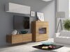 Wohnzimmer-Sets Tivdalu 113 (Goldene Eichenholzoptik + Weiß)