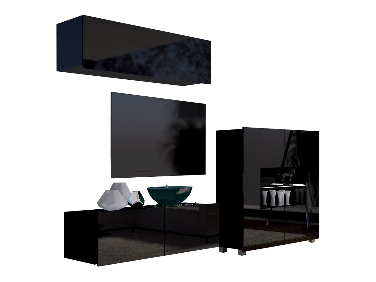 Wohnzimmer-Sets Tivdalu 113 (Schwarz)