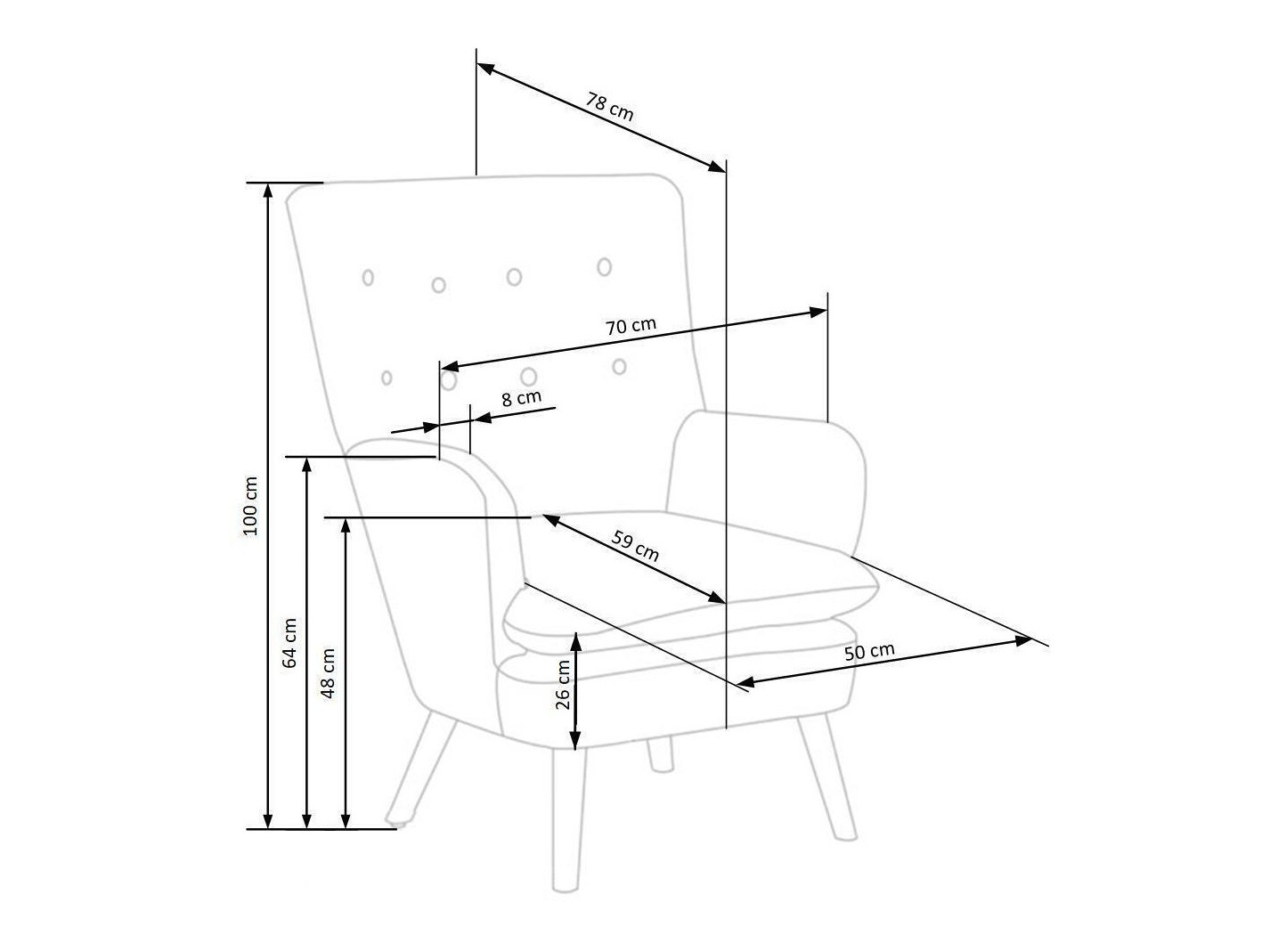 Sessel Houston 838 (Grau + Schwarz)