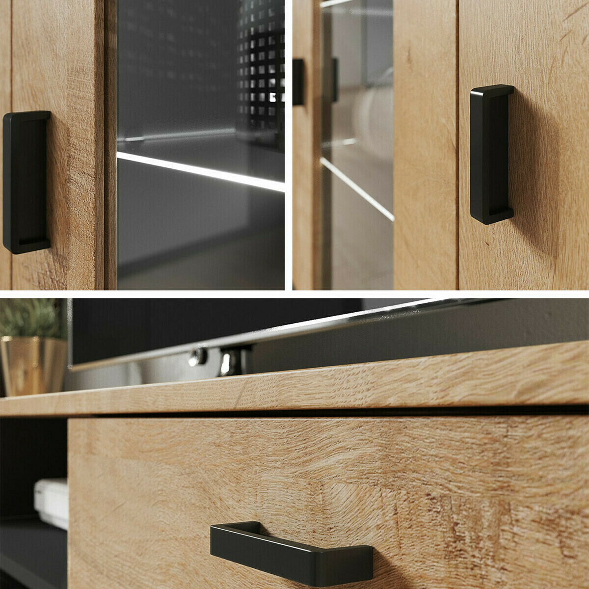 Wohnzimmer-Sets Tornola 110 (Weiß + Weiß glänzend)