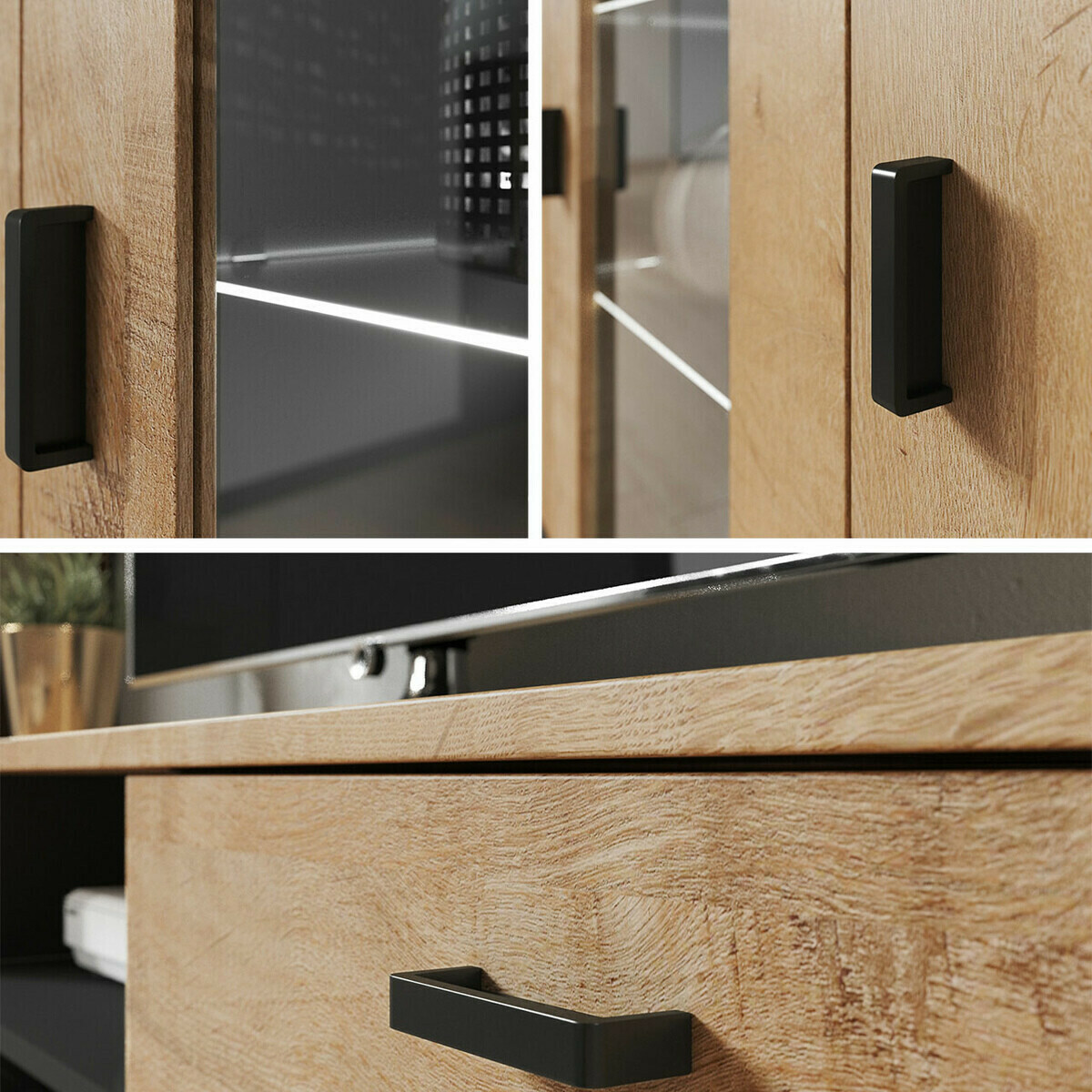 Wohnzimmer-Sets Tornola 115 (Weiß + Weiß glänzend)