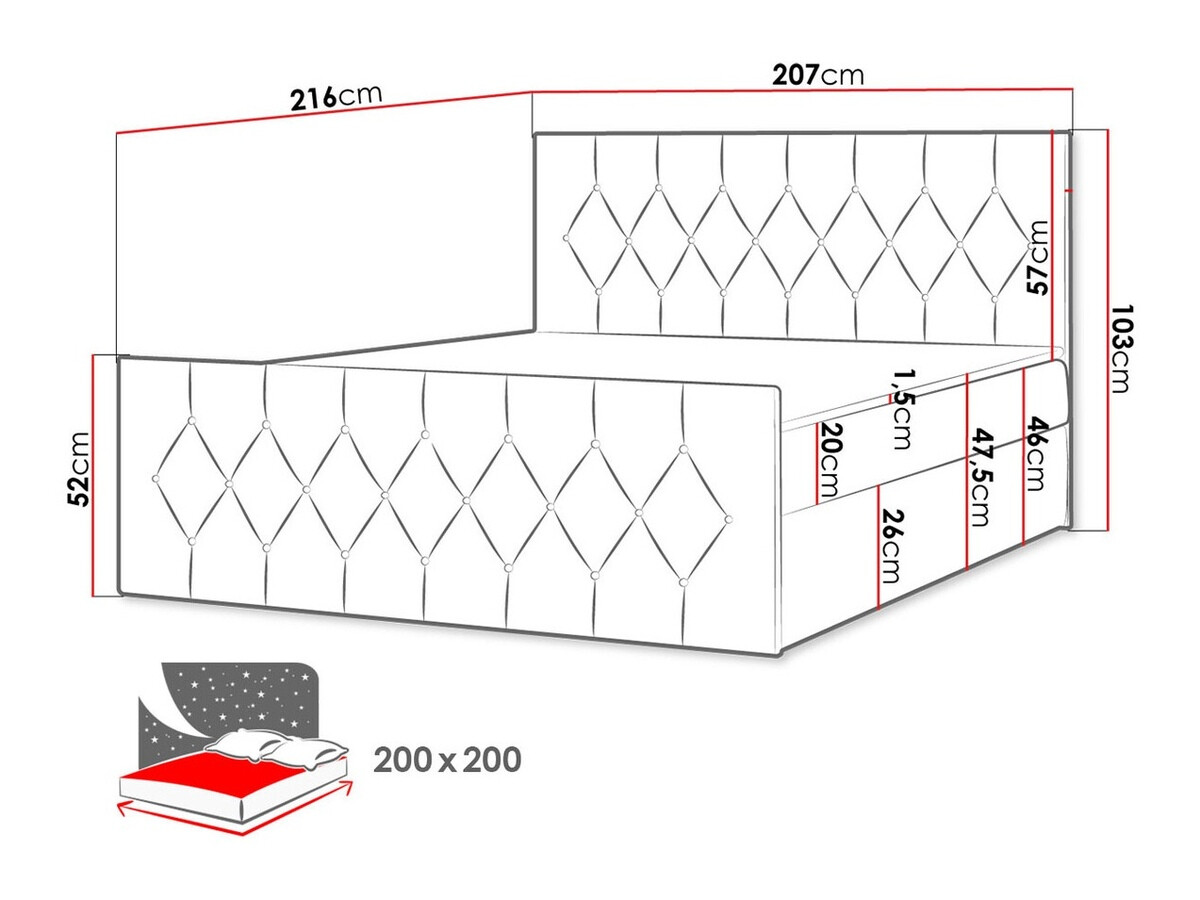 Boxspringbett Baltimore 161 (Mikrofaza 14)