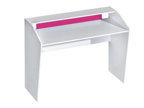Bürotisch Sorviru 100 (Weiß + Rosa)