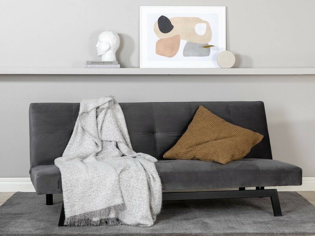 Schlafsofa Dallas 1710 (Dunkelgrau + Schwarz)