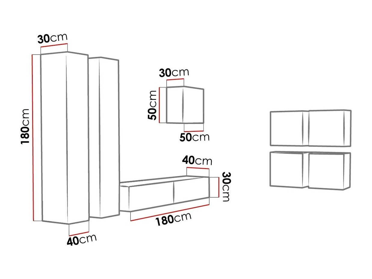 Wohnzimmer-Sets Venenou 110 (Weiß + Weiß glänzend)