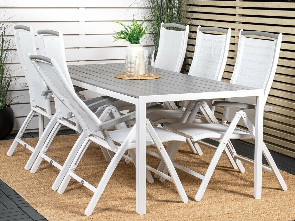 Tisch und Stühle Dallas 2325 (Weiß + Grau)