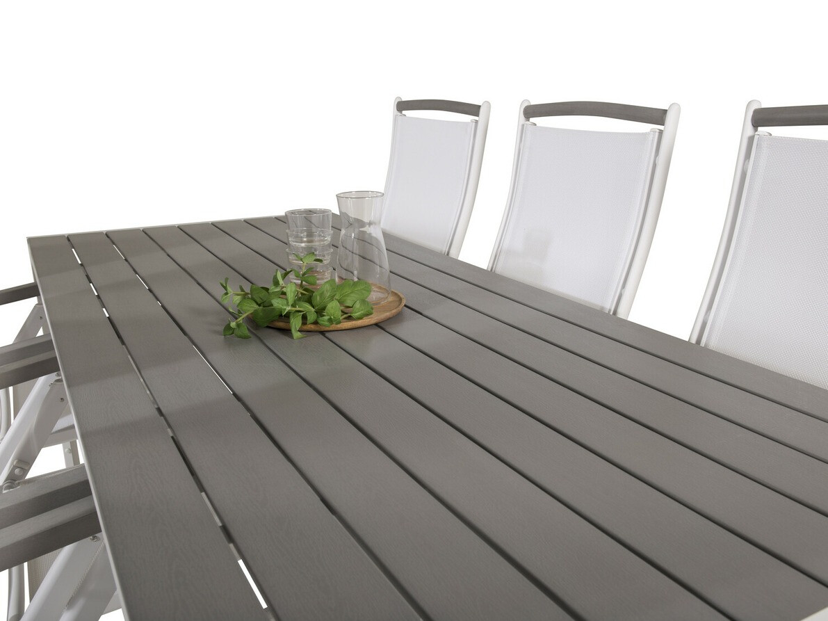 Tisch und Stühle Dallas 2325 (Weiß + Grau)