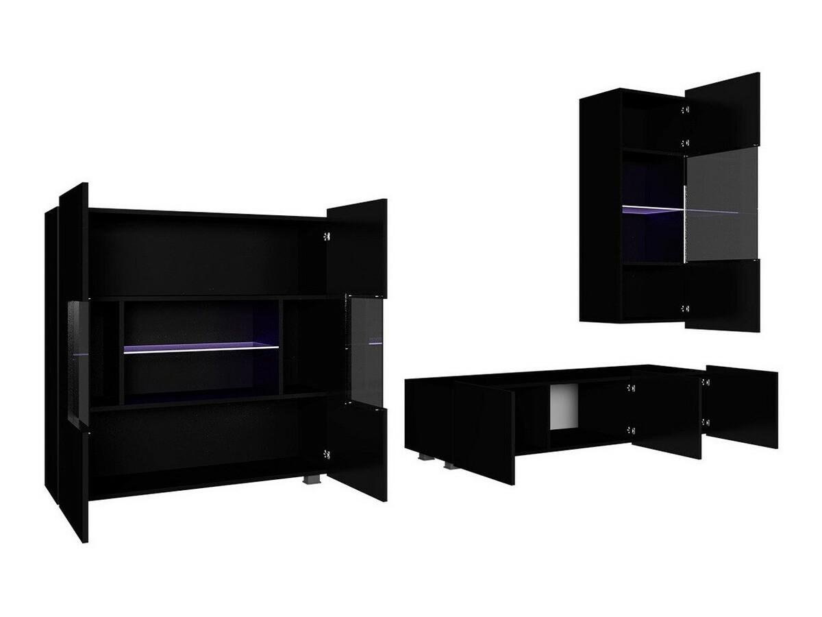 Wohnzimmer-Sets Tivdalu 111 (Weiß + Weiß glänzend)