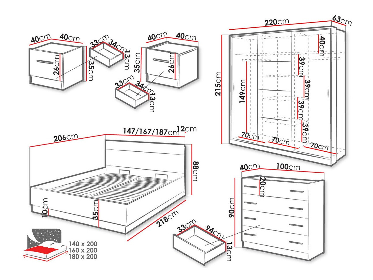Schlafzimmer-Set Livsori 110