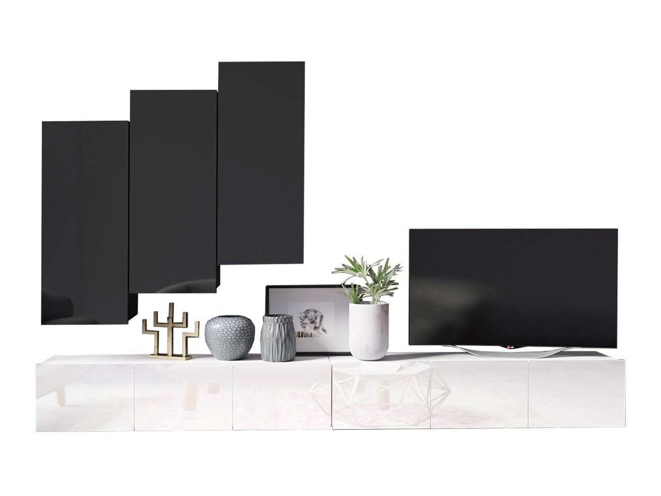 Wohnzimmer-Sets Remus XX (Weiß + Schwarz)