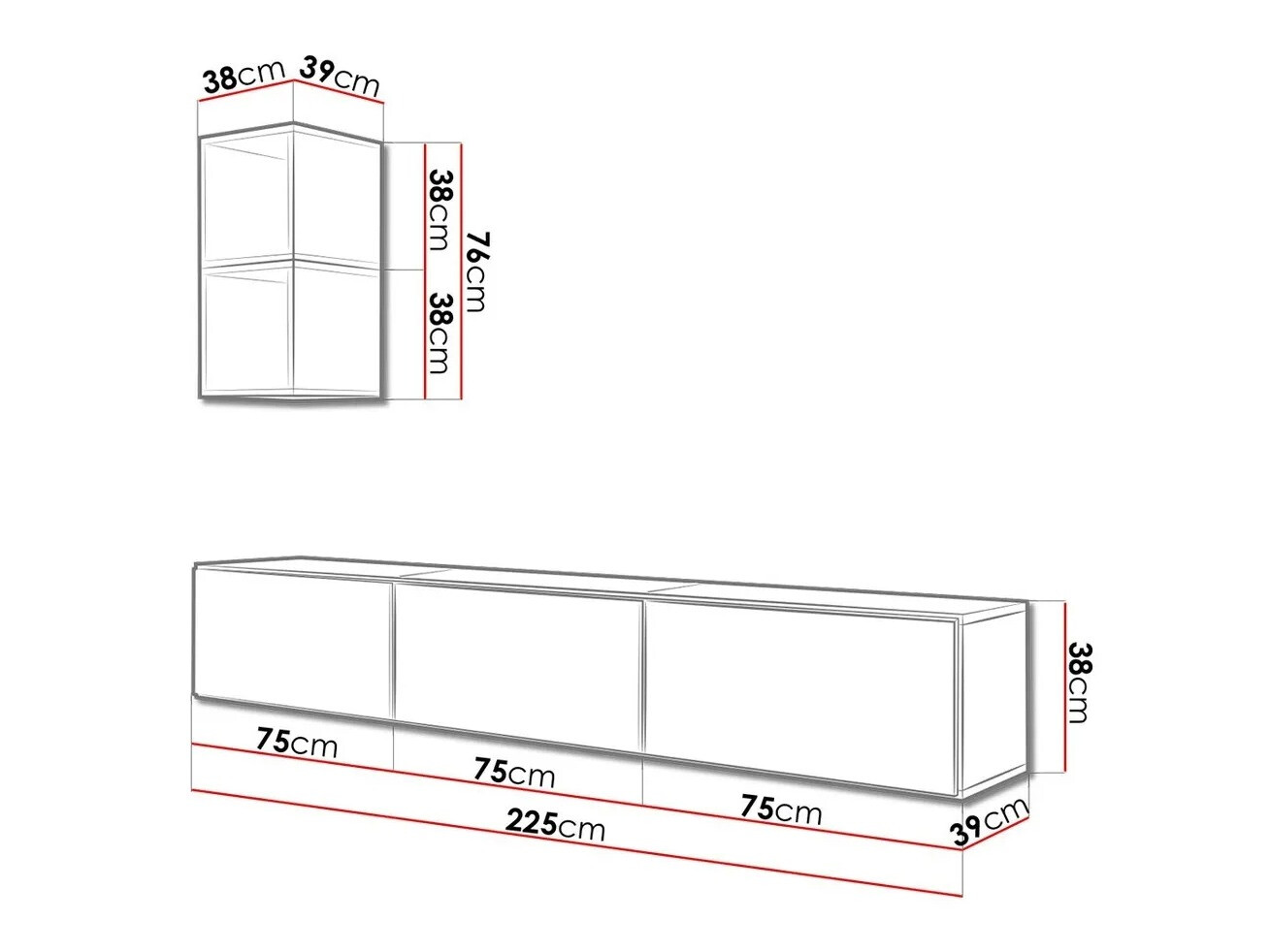 Wohnzimmer-Sets Corbele 112 (Schwarz)