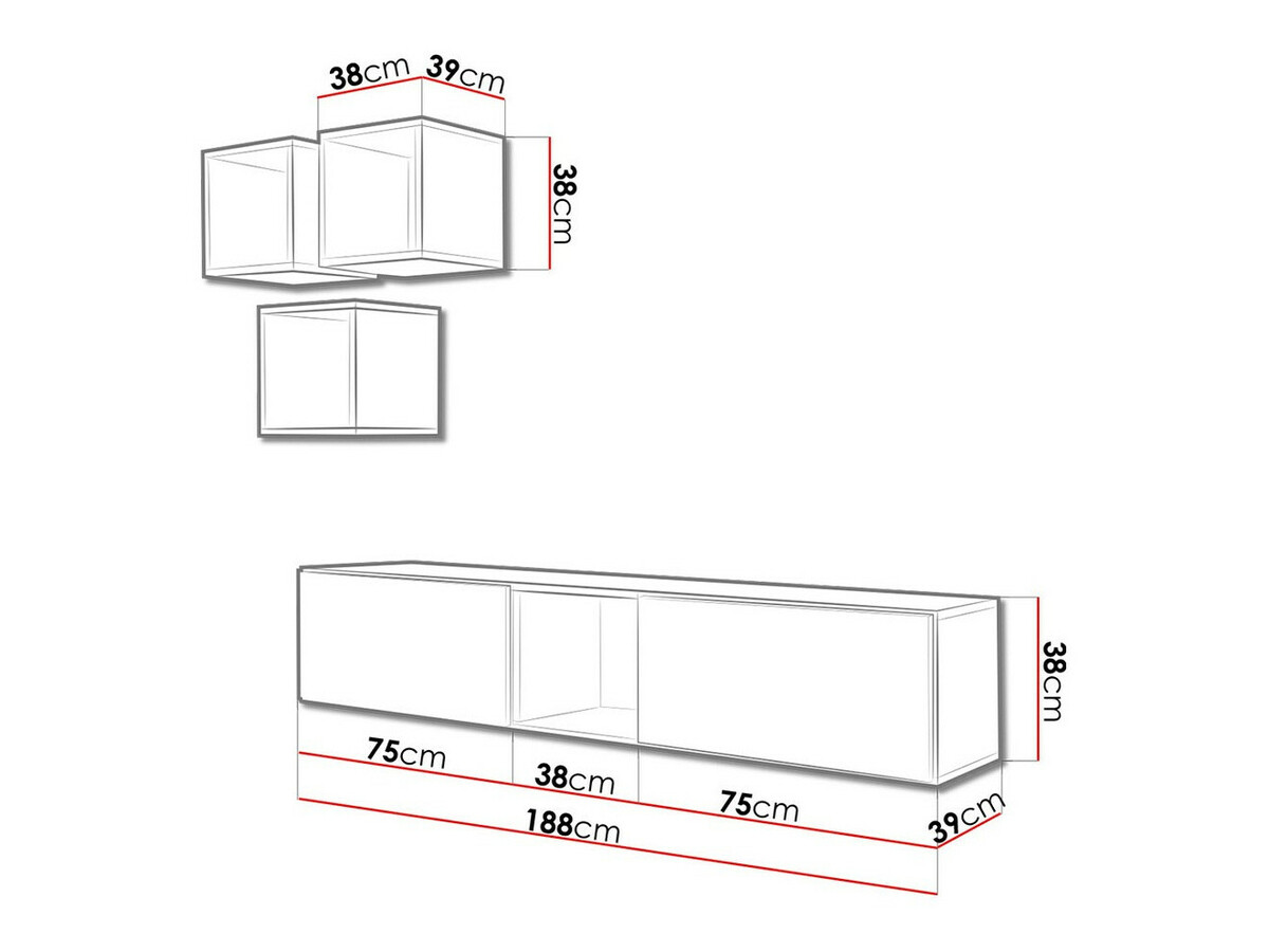 Wohnzimmer-Sets Corbele 113 (Anthrazit + Wotan Eiche)