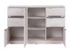 Wohnzimmer-Sets Fivelbo 117 (Eichenholzoptik gebleicht + Weiß glänzend)