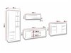 Wohnzimmer-Sets Fivelbo 117 (Eichenholzoptik gebleicht + Weiß glänzend)