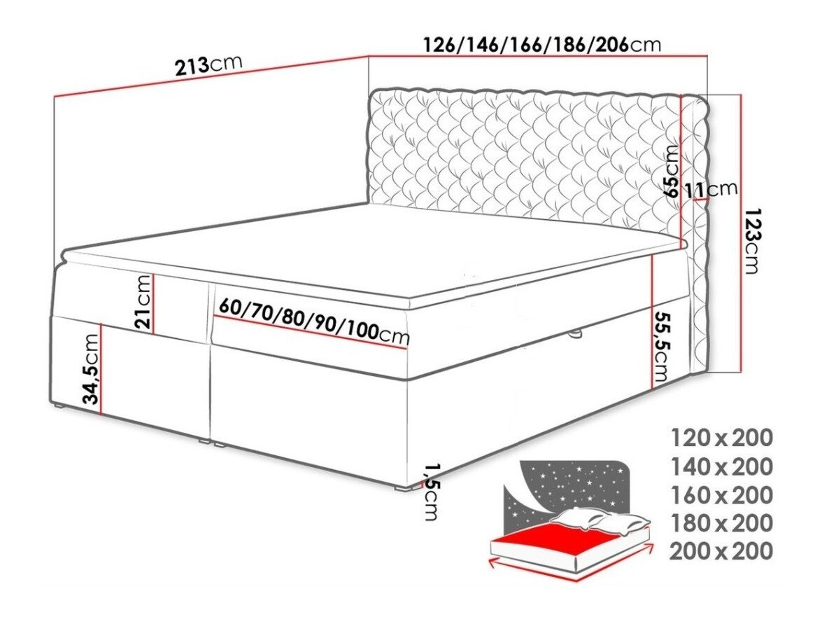Boxspringbett Lac (Magic Velvet 2243)
