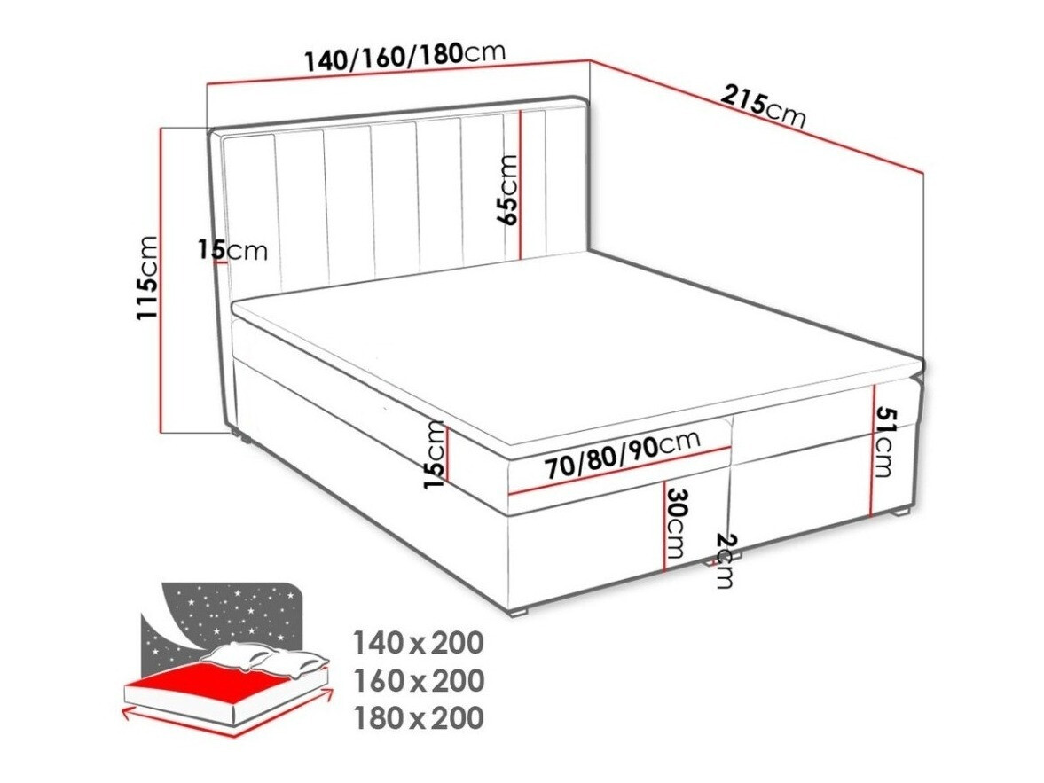 Boxspringbett Pomona 116 (Magic samt 2225)