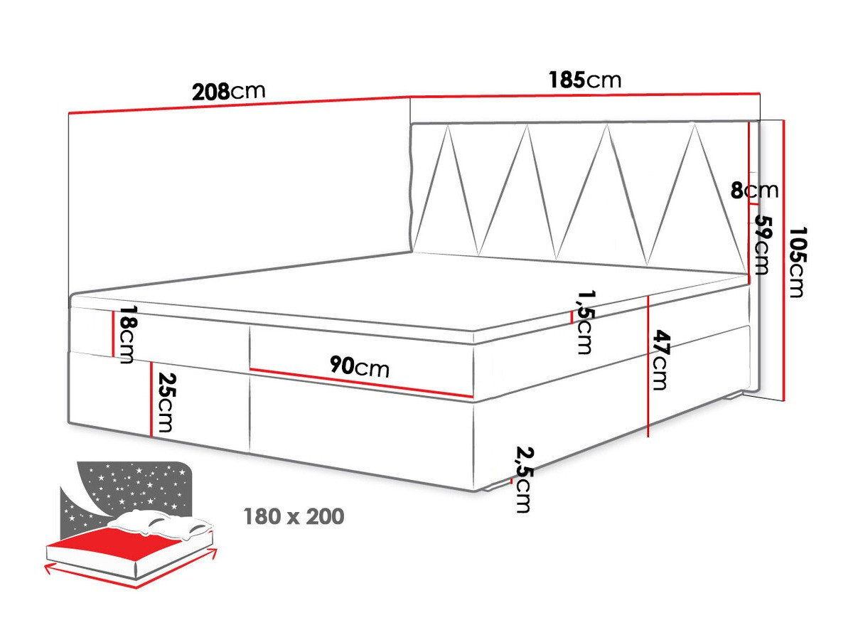 Boxspringbett Memphis 116 (Rico 01)