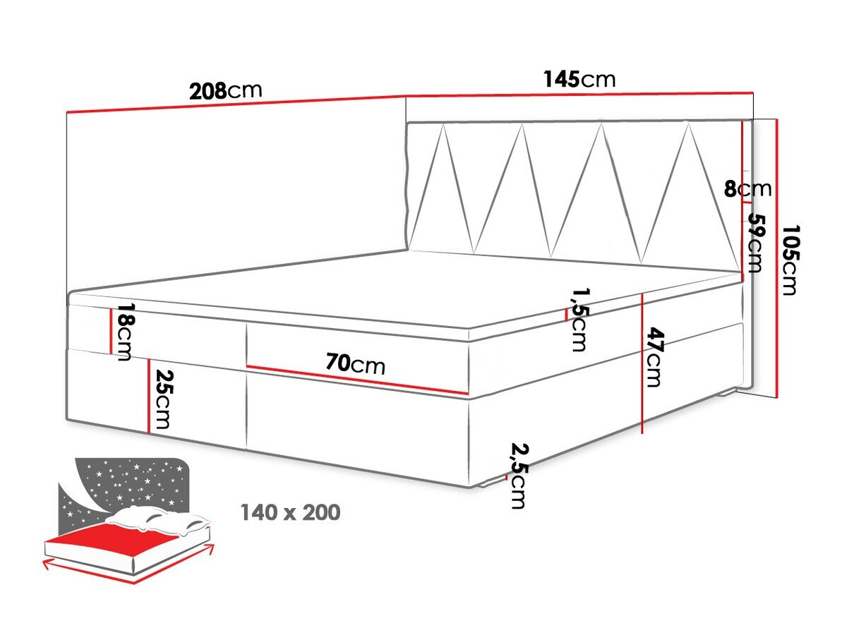 Boxspringbett Memphis 116 (Rico 20)