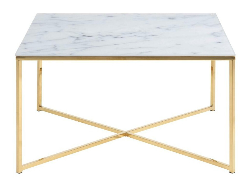 Couchtisch Norsica Sevodeo 104 (Weißer Marmor + Gold)