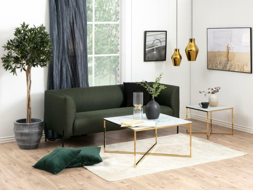 Couchtisch Norsica Sevodeo 104 (Weißer Marmor + Gold)