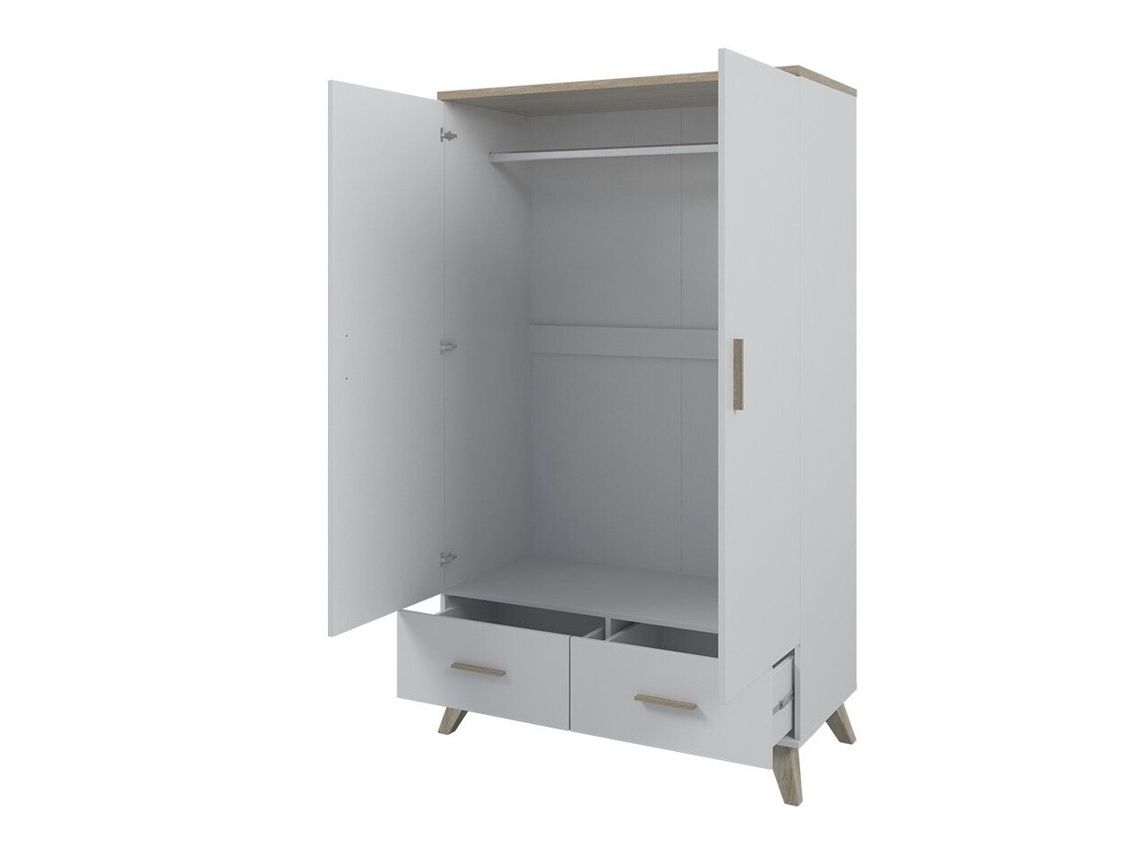 Kleiderschrank Larfloi 111 (Wotan Eiche + Schwarz)