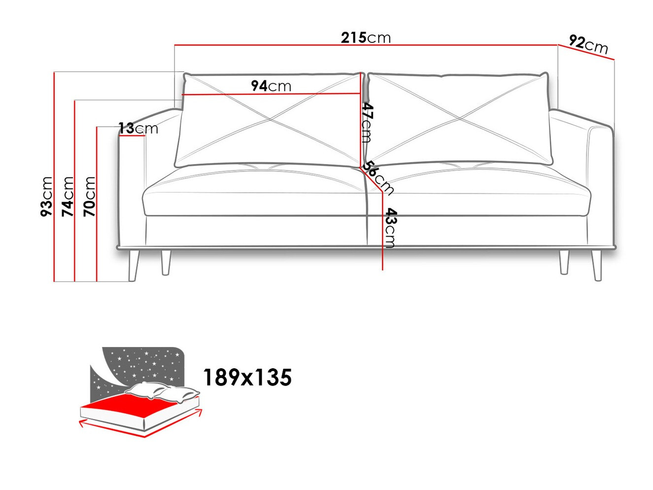Schlafsofa Lincoln 116 (Grande 56)